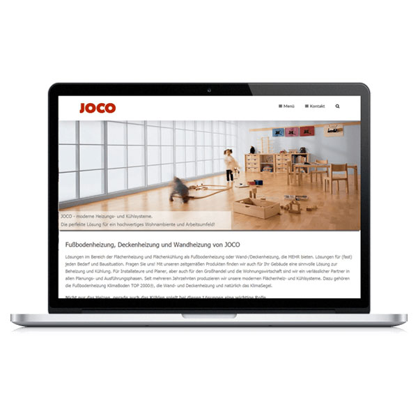 Joco, Heizungs- und Kühlsysteme, Industrie, Hersteller, Kahl Media Design, Webdesign, Fotografie