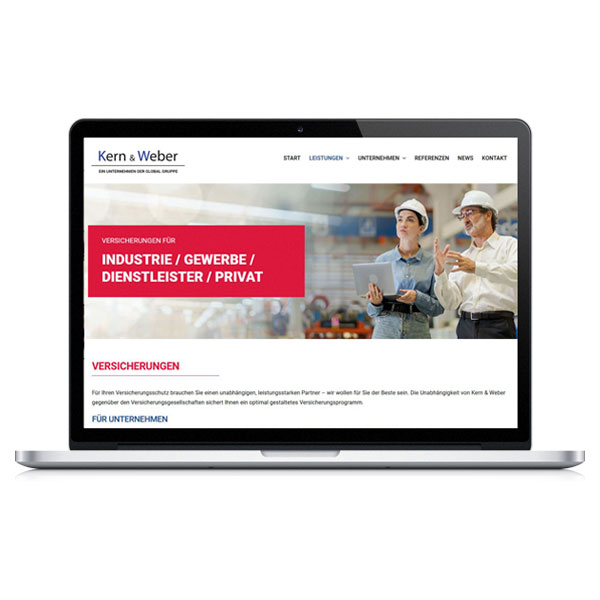 Kern und Weber, Versicherungsmakler, Baden, Baden, Kahl Media Design, Webdesign