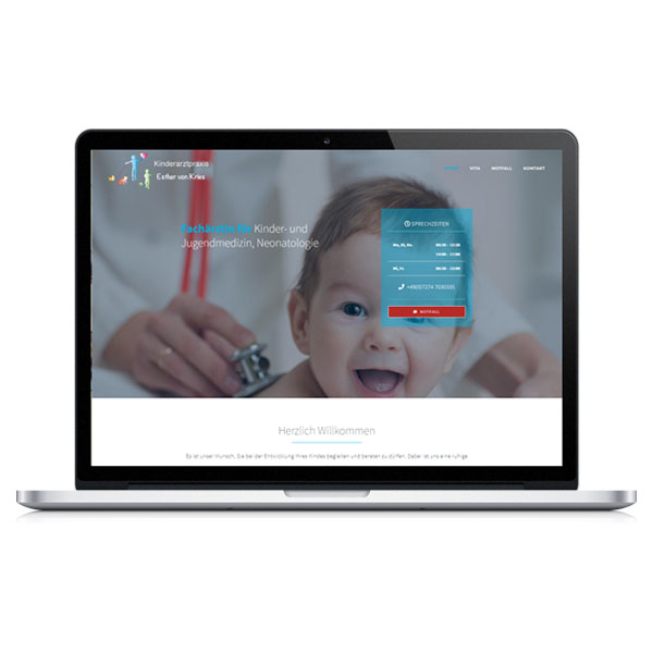 Kinderarztpraxis, Esther von Kries, Arztpraxis, Mediziner, Kinder, Kahl Media Design, Webdesign